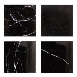 Stiernholm Marmor glassbrikke kvadratisk 10x10 cm 4 stk svart