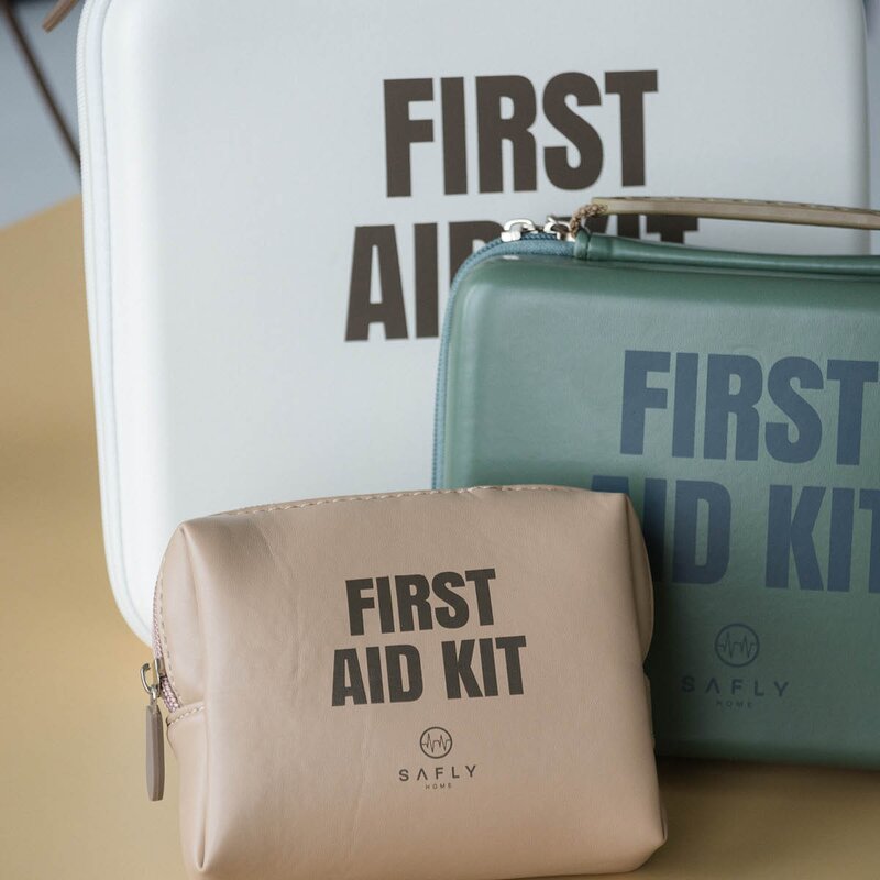 Safly Førstehjelpsskrin medium 15x19 cm mosegrønn