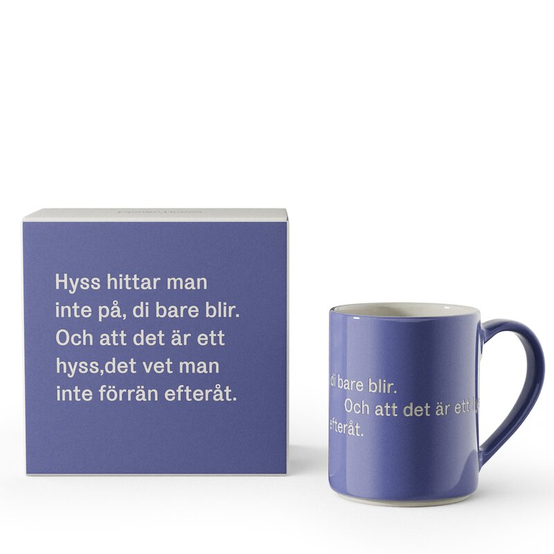 Design House Stockholm Lindgren krus "hyss hittar" 35 cl mørk blå