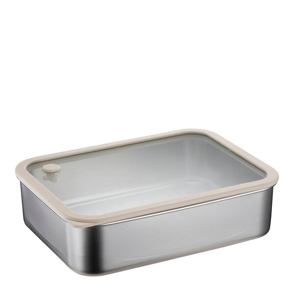 Modern House Smart Seal oppbevaringsboks 1,2L stål/beige
