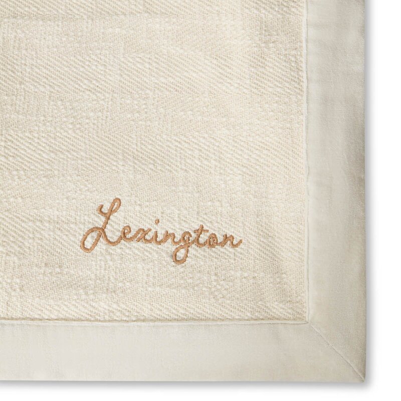 Lexington Sildemønstret sengeteppe bomull 260x240 cm lys beige