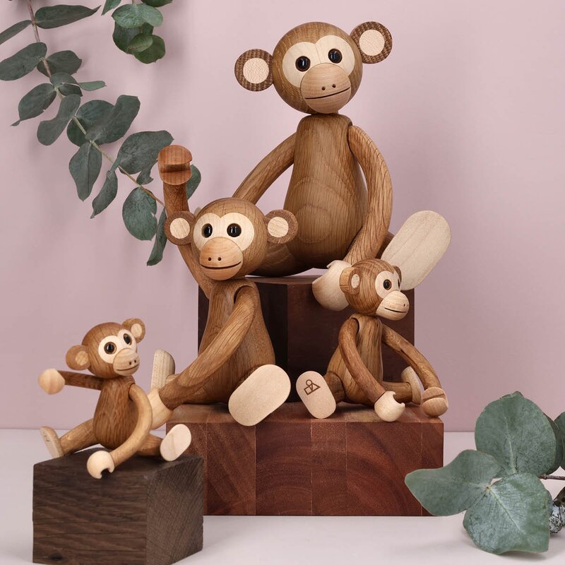 Spring Copenhagen Funky Monkey trefigur 21 cm eik