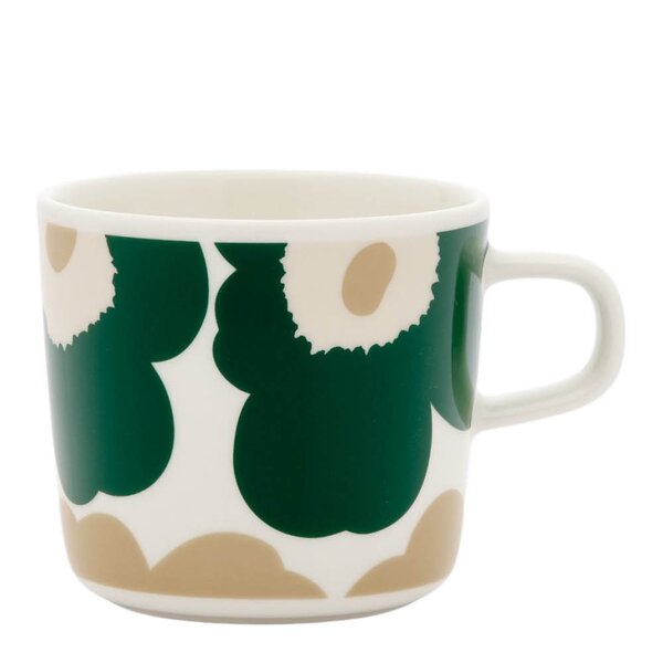 Marimekko Oiva Unikko kopp 20 cl hvit/grønn/beige