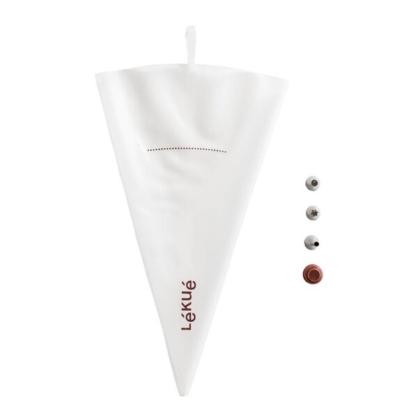 Lékué Sprøytesett 5 deler med 3 tupper + kobling + gjenbrukbar sprøytepose