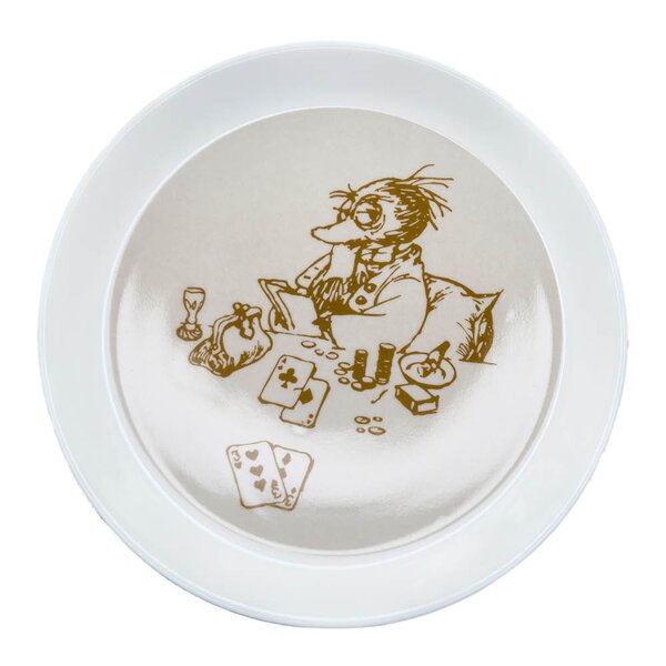 Flåklypa Solan asjett 20 cm Solan spiller poker beige