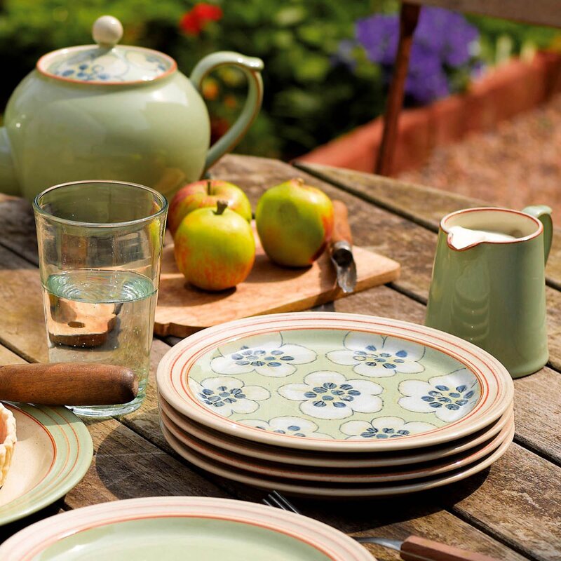 Denby Heritage Orchard tallerken 22,5 cm blomster grønn