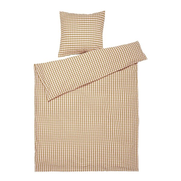 Juna Bæk&Bølge krepp sengesett 140x220 cm karamell/offwhite
