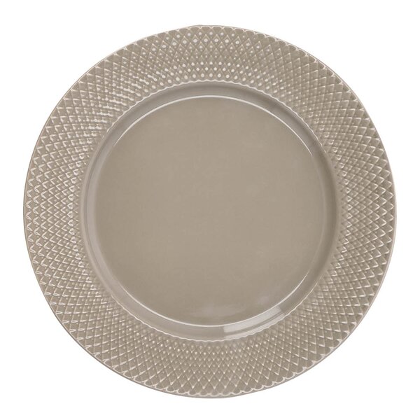 Lyngby Porcelæn Rhombe Earth middagstallerken 27 cm clay