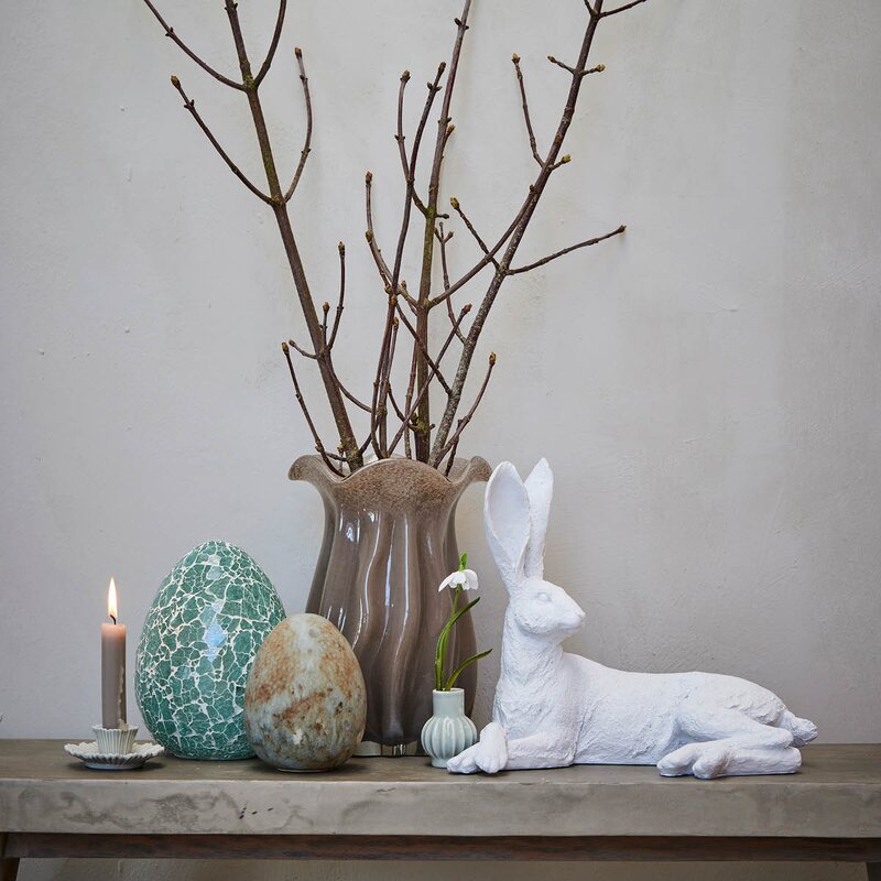 Lene Bjerre Dehmira lysestake keramikk H3,7 cm støvet grønn