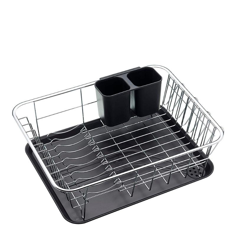 Kitchen Craft Oppvaskstativ 42x30,5x15 cm rustfritt/svart