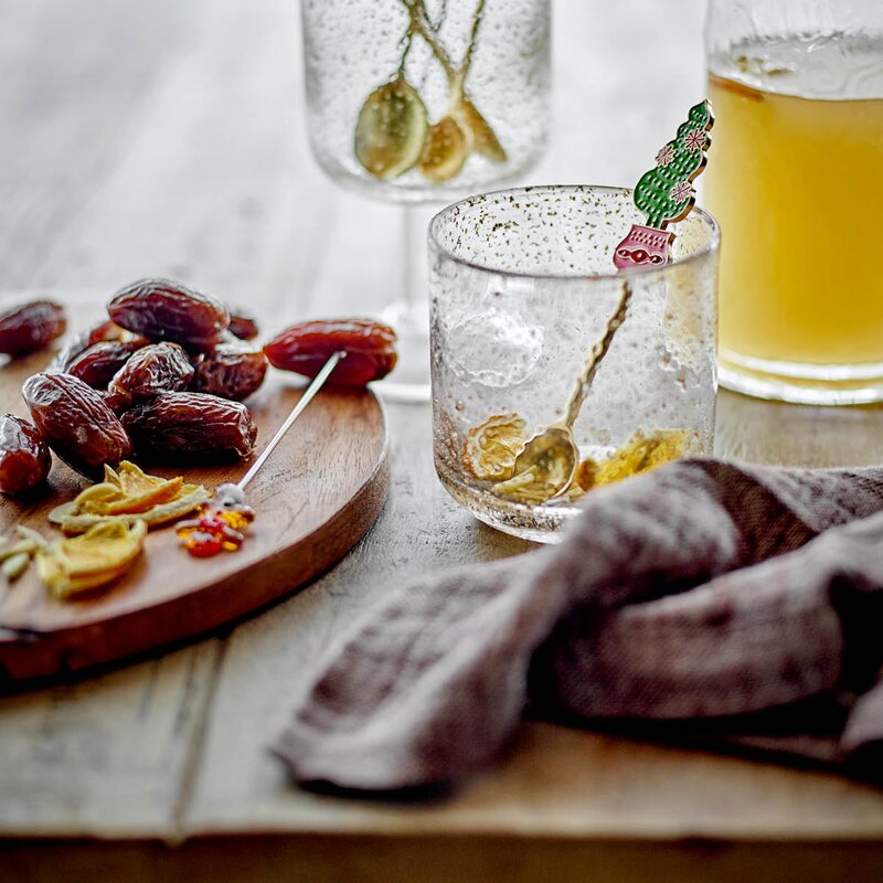 Bloomingville Feliz Cocktailgaffel i glass 4 stk 12 cm julemotiv