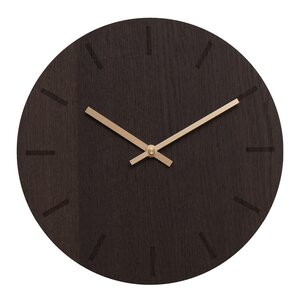 Hemverk Dark Oak veggklokke 28 cm mørk eik m/kopper viser