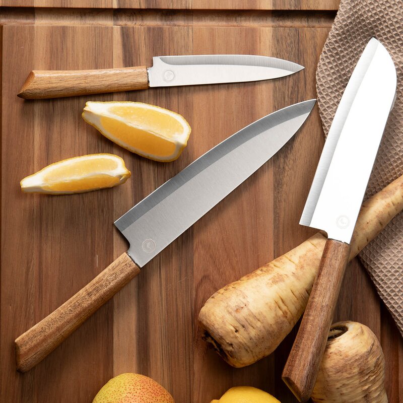 Anders Petter Concept knivsett 3 deler trehåndtak stål/brun