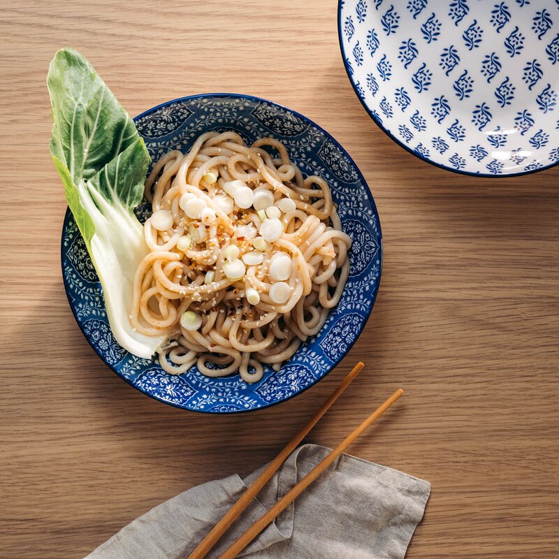 Stiernholm Sakura dyp tallerken 20 cm 80 cl blå/hvit