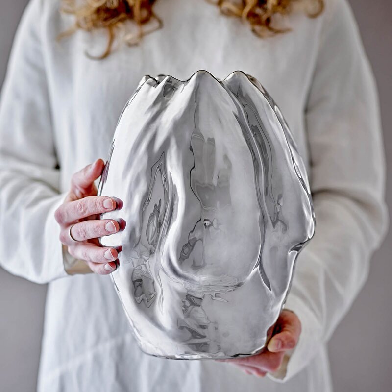 Bloomingville Vase Bobby 29 cm sølv