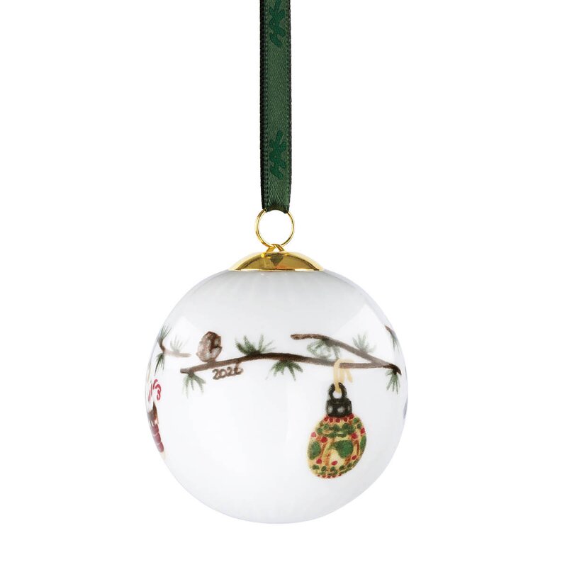 Kähler Hammershøi Christmas kule 2026 6 cm hvit m/dekor