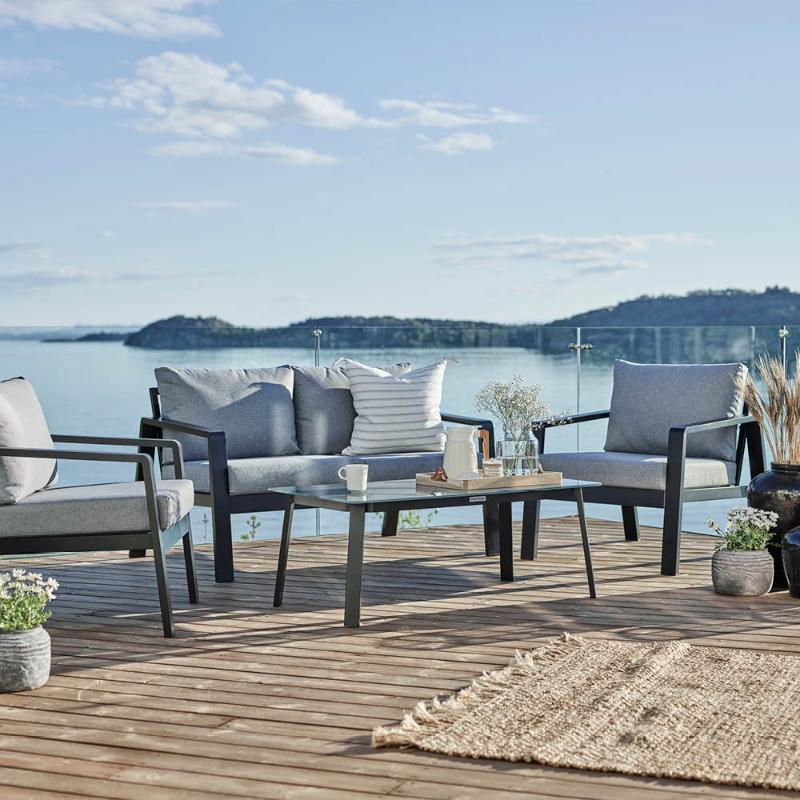 Easy Living Clyde loungesett 4 seter matt svart