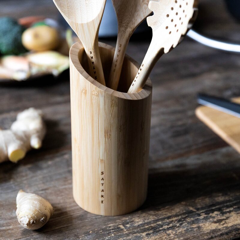 Satake Kjøkkenredskap med stativ 4 deler bambus