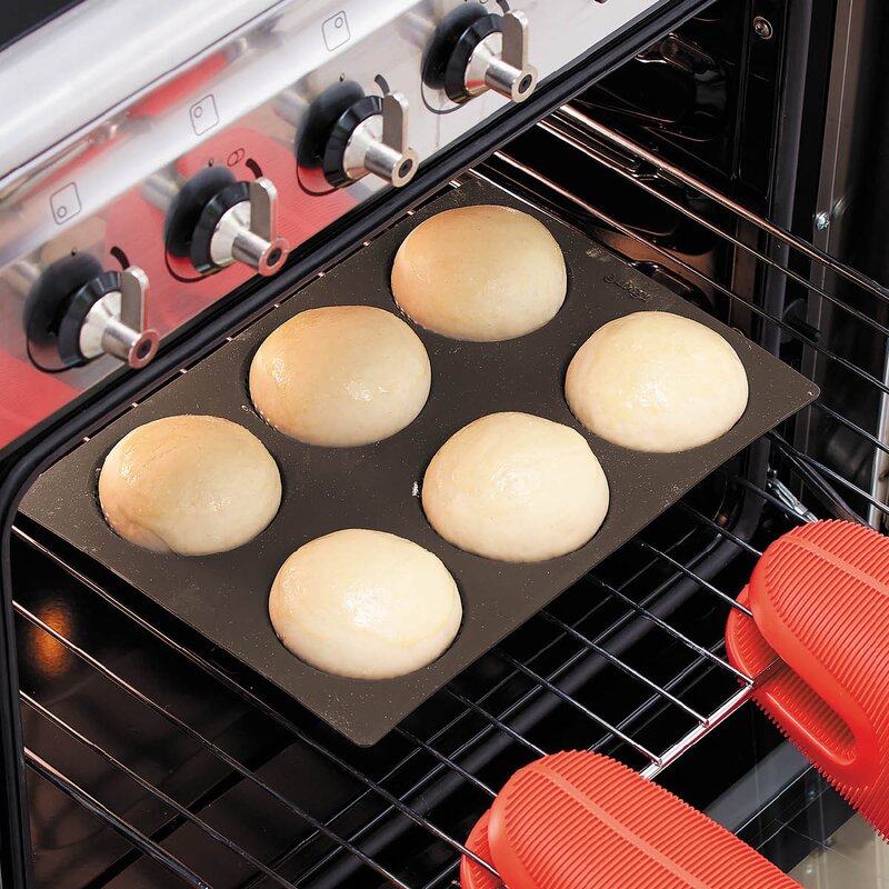 Lékué Silikonform for rundstykker 6 hull brun