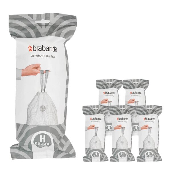 Brabantia PerfectFit avfallsposer 50–60L 120-pack kode H hvit