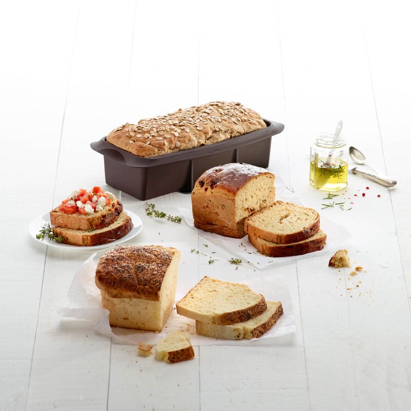 Lékué Silikonform for brød eller kake 25x13 cm brun