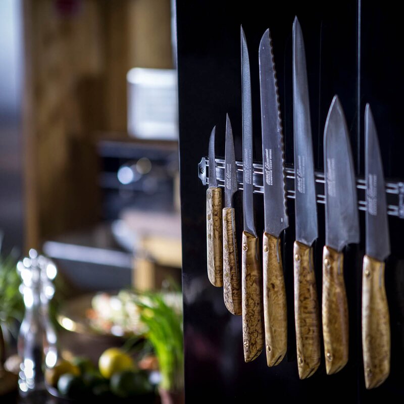 EKA Gourmet gavesett filetekniv 20 cm og brynestål 20 cm masurbjørk/rustfritt stål