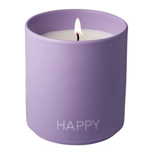 Design Letters Favourite duftlys HAPPY 8x8,7 cm lilla