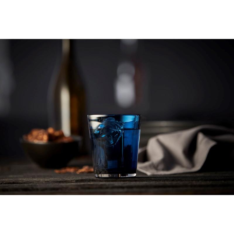 Lyngby Glas Verona caféglass 33 cl mørk blå