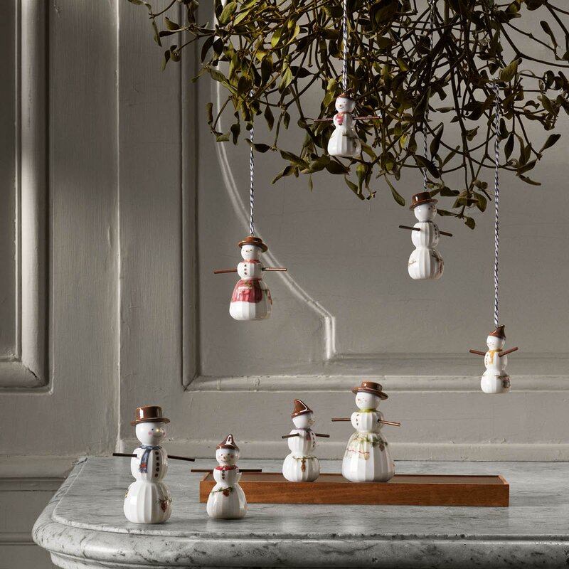 Kähler Hammershøi Christmas snøjente hengende 6,5 cm hvit m/ dekor