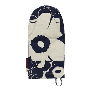 Marimekko Unikko Kollaasi grytehanske beige/mørkblå