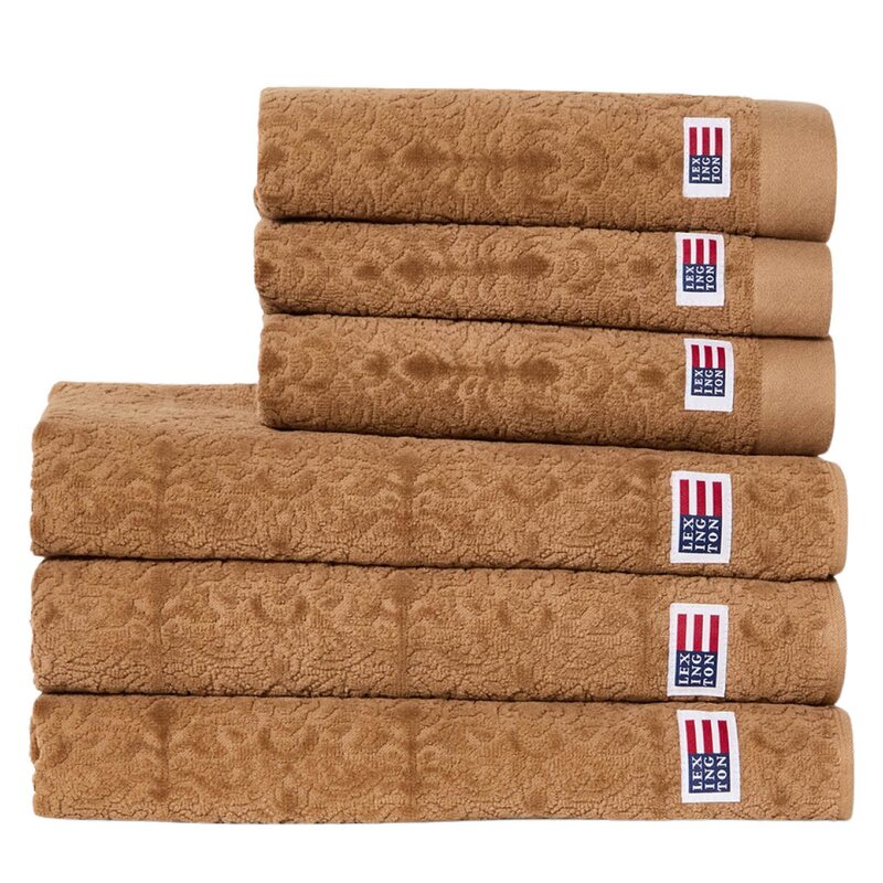 Lexington Velour jacquard ornament håndkle 30x50 cm fudge