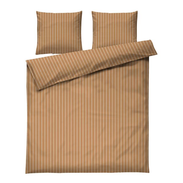 Juna Soft sengesett 220x220 cm karamell/offwhite