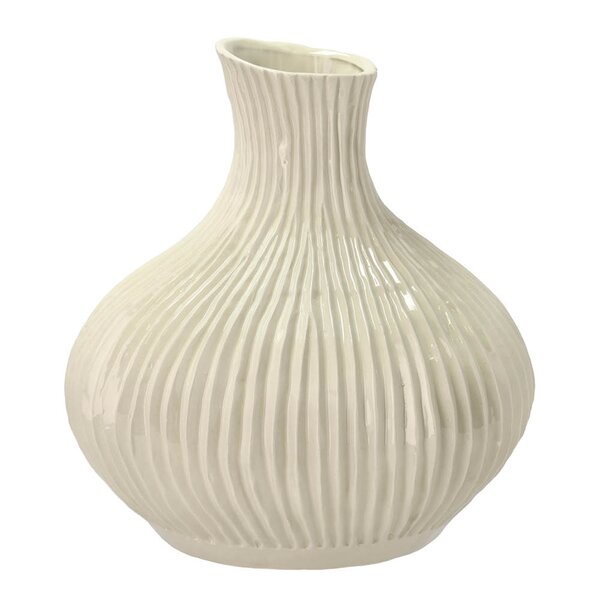 Villa Collection Eik vase 27x28 cm krem