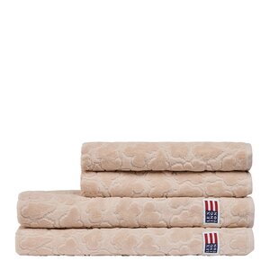 Lexington Velour Jacquard bladmønstret håndkle 70x130 cm lys beige