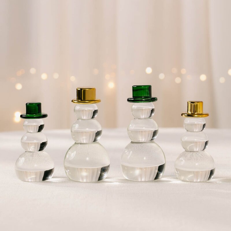 Magnor Snømann dekorasjonsfigur 9,2 cm gullhatt