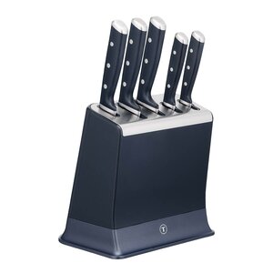 Tefal EverSharp Pro knivsett 5 deler m/knivblokk mørk blå