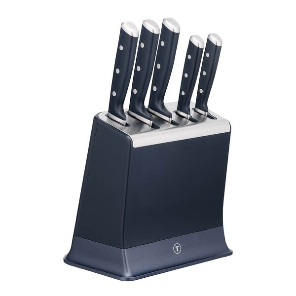 Tefal EverSharp Pro knivsett 5 deler m/knivblokk mørk blå