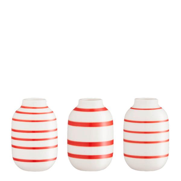 Kähler Omaggio vase miniatyr 3 stk scarlet 