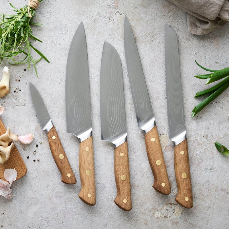 Pillivuyt Gourmet Douron knivsett 2 deler damaskusstål/eik