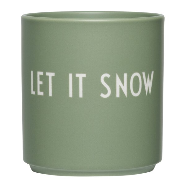 Design Letters Favourite kopp LET IT SNOW 25 cl green