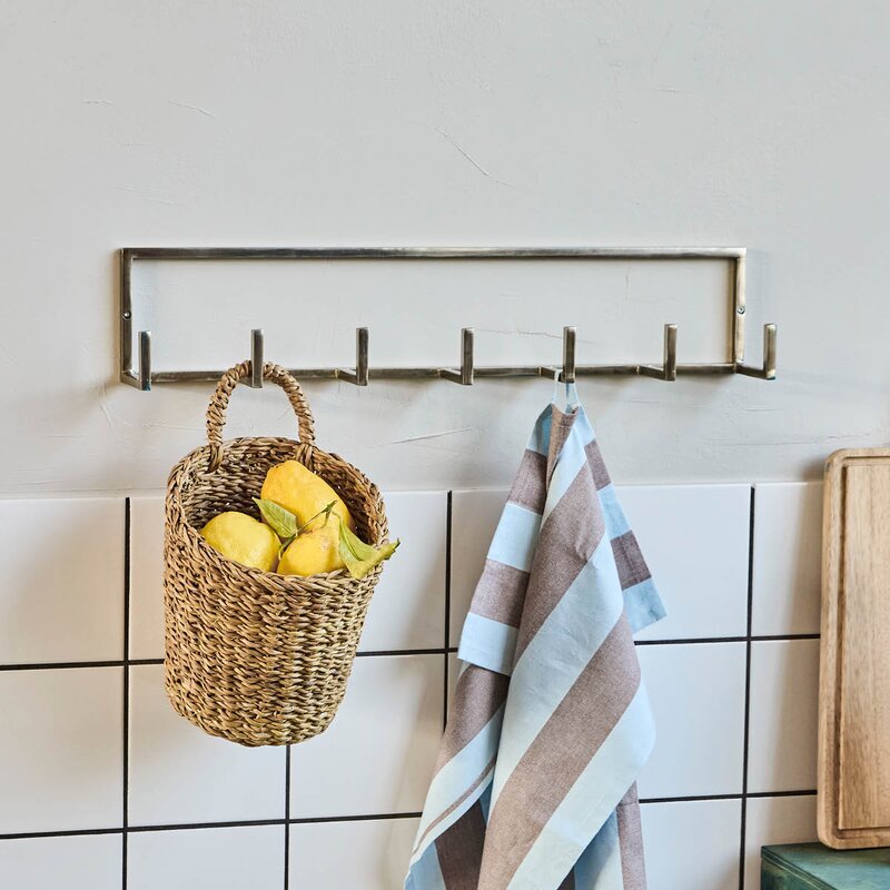 House Doctor Rack knaggstativ i jern 60x8x12 cm sølvfinish