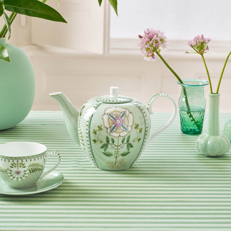 Pip Studio Lilly & Lotus Tiles tekanne 1,6L lysegrønn