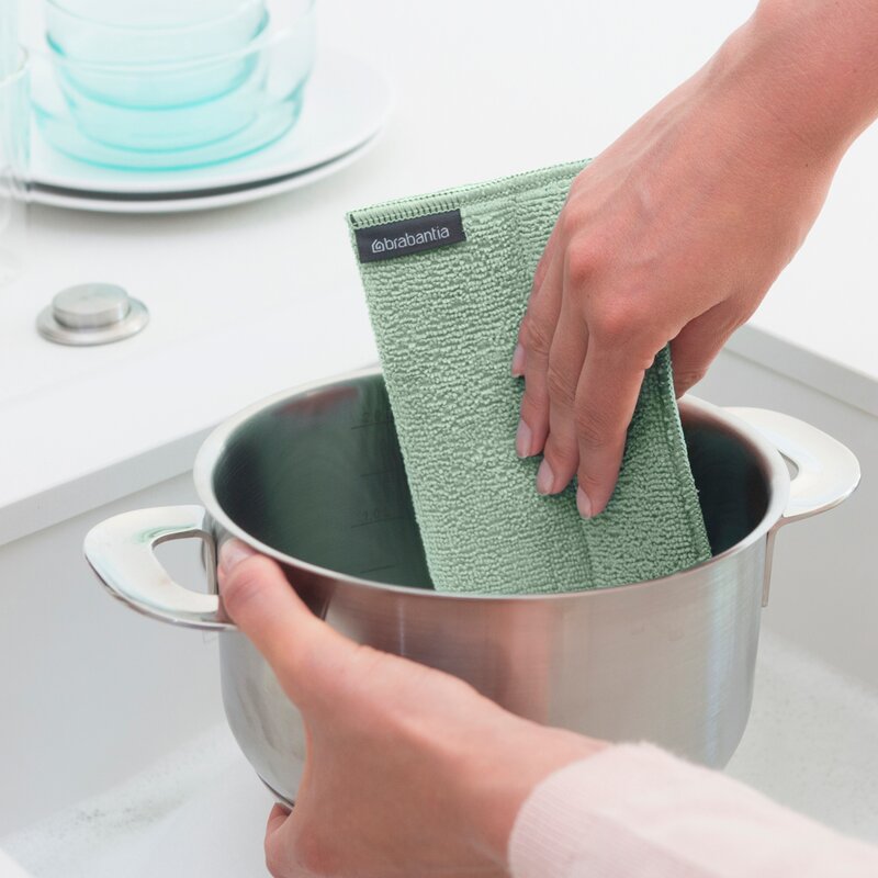 Brabantia SinkSide mikrofiberputer 3 stk jade green/grå/hvit