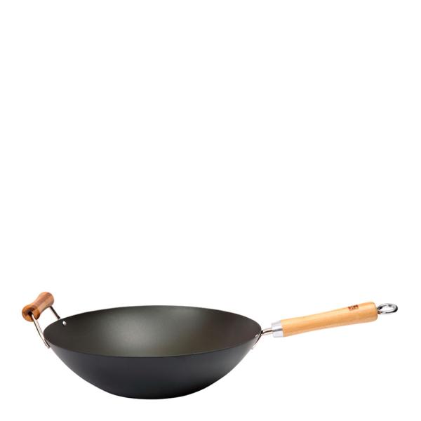 Dexam School of Wok wokpanne 36 cm m/ bambuhåndtak svart