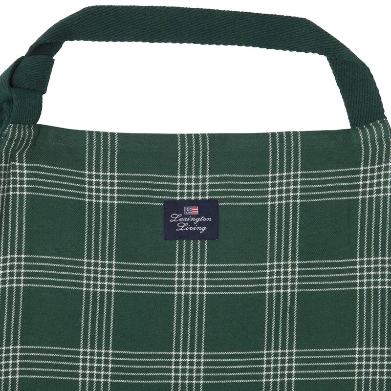 Lexington Forkle lin/bomull rutete grønn/hvit