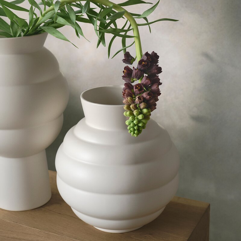 Knabstrup Keramik Tortus Archie No.3 vase 26,5 cm hvit