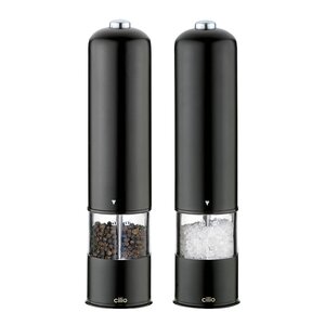 Cilio Bergamo salt- og pepperkvernsett elektrisk svart