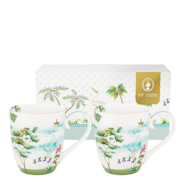 Pip Studio Jolie krus XL 45 cl 2 stk gråblå