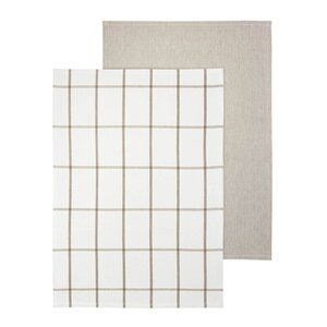 Blomus Taulo kjøkkenhåndkle 70x50 cm 2 stk hvit/beige rutet