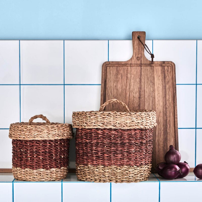 House Doctor Oppbevaringskurver Rangi 2 stk brun